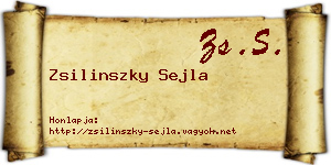 Zsilinszky Sejla névjegykártya